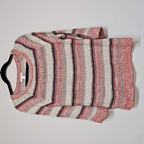 Westport heathered stripe sweater, fall colors. Size Medium - Picture 1 of 11